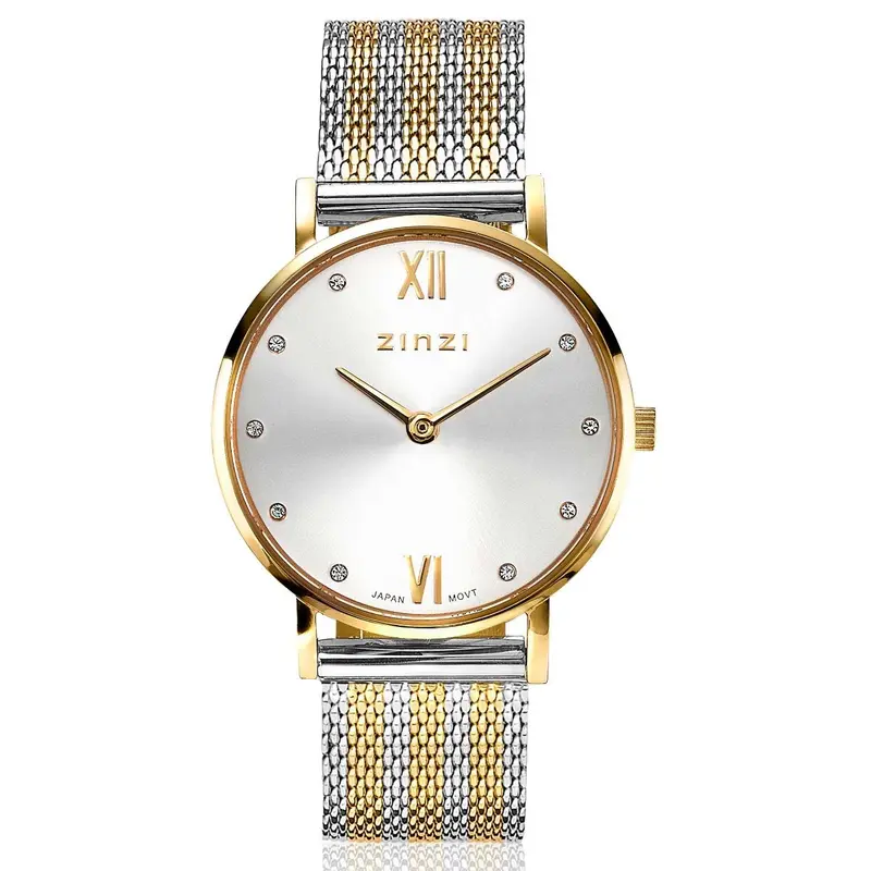 ZINZI Horloge met Witte Zirkonia ZIW633MB
