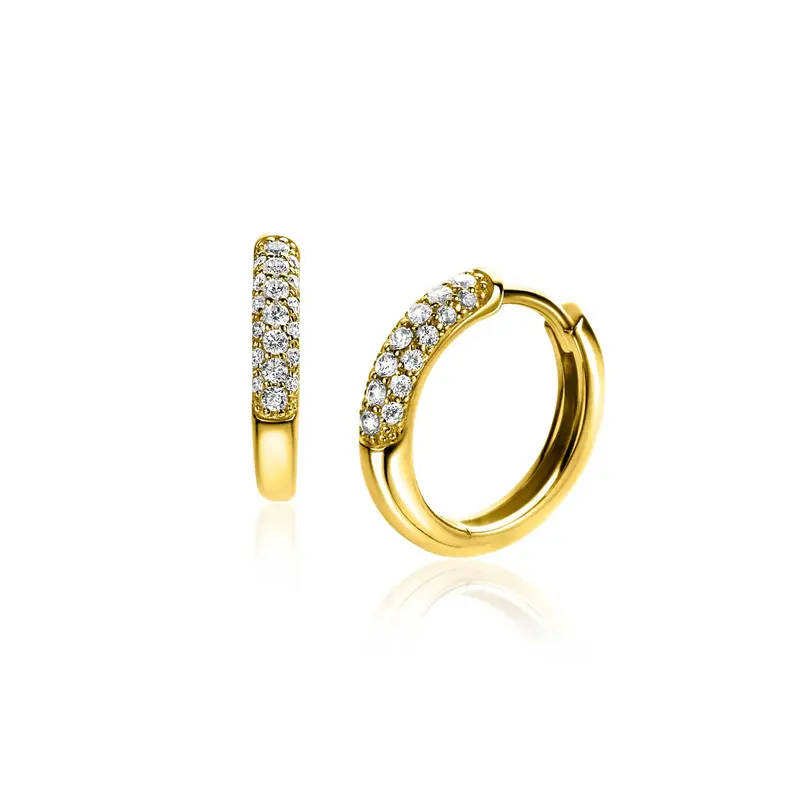 ZINZI Plated 14 X 3mm Zirkonia's Oorbellen ZIO660G