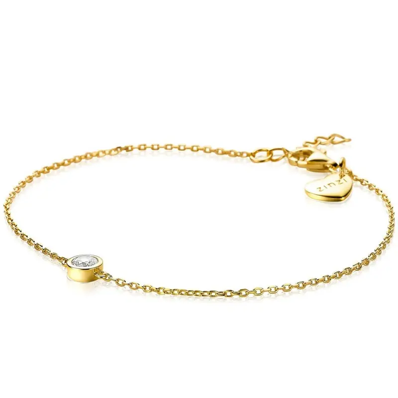 ZINZI Verguld Zilveren Armband met Witte Zirkonia ZIA1393Y