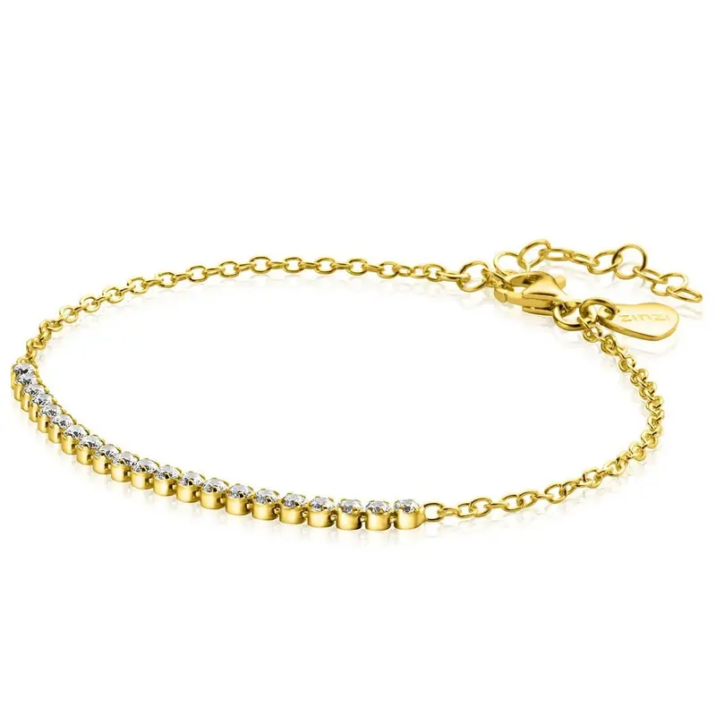 ZINZI Verguld Zilveren Armband met Witte Zirkonia ZIA2370Y