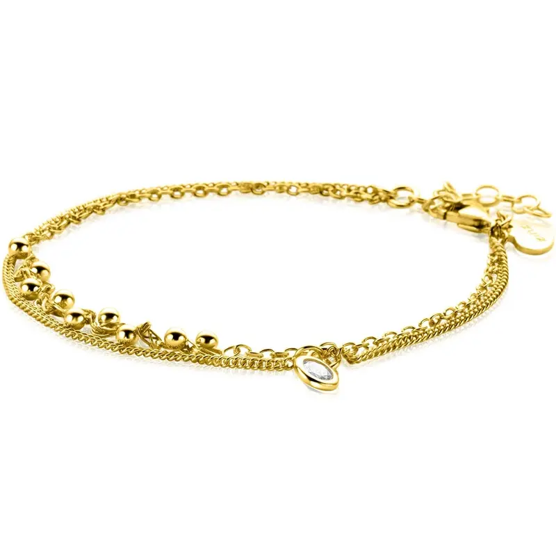 ZINZI Verguld Zilveren Armband met Witte Zirkonia ZIA2520Y