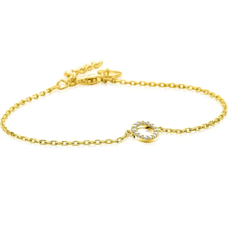 ZINZI Verguld Zilveren Armband met Witte Zirkonia ZIA2550Y