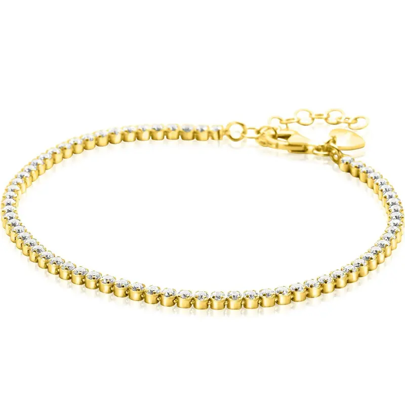 ZINZI Verguld Zilveren Armband met Witte Zirkonia ZIA2590Y