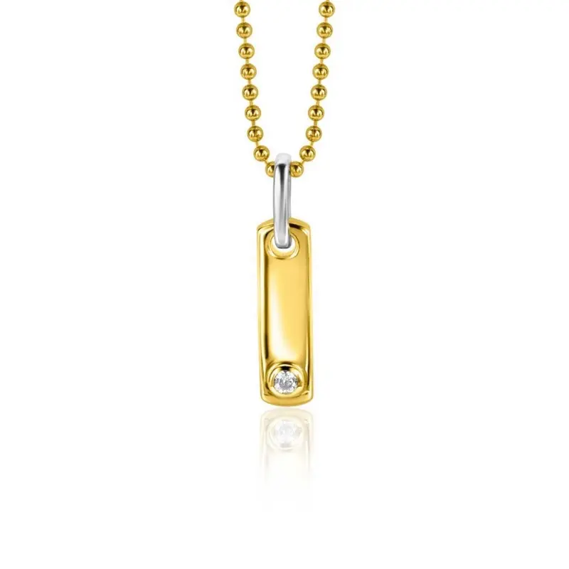 ZINZI Verguld Zilveren Hanger met Witte Zirkonia ZIH2298