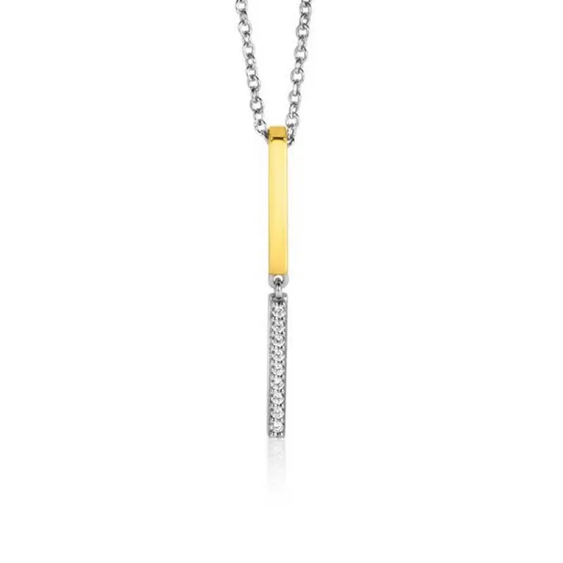 ZINZI Verguld Zilveren Hanger met Witte Zirkonia ZIH2325