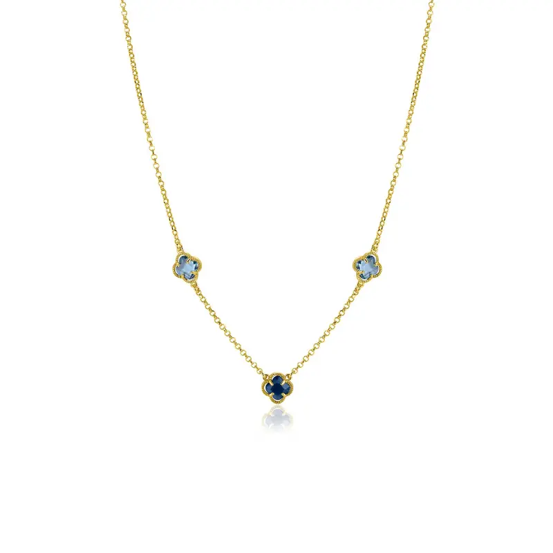 ZINZI Verguld Zilveren Ketting met Blauwe Zirkonia ZIC2662B
