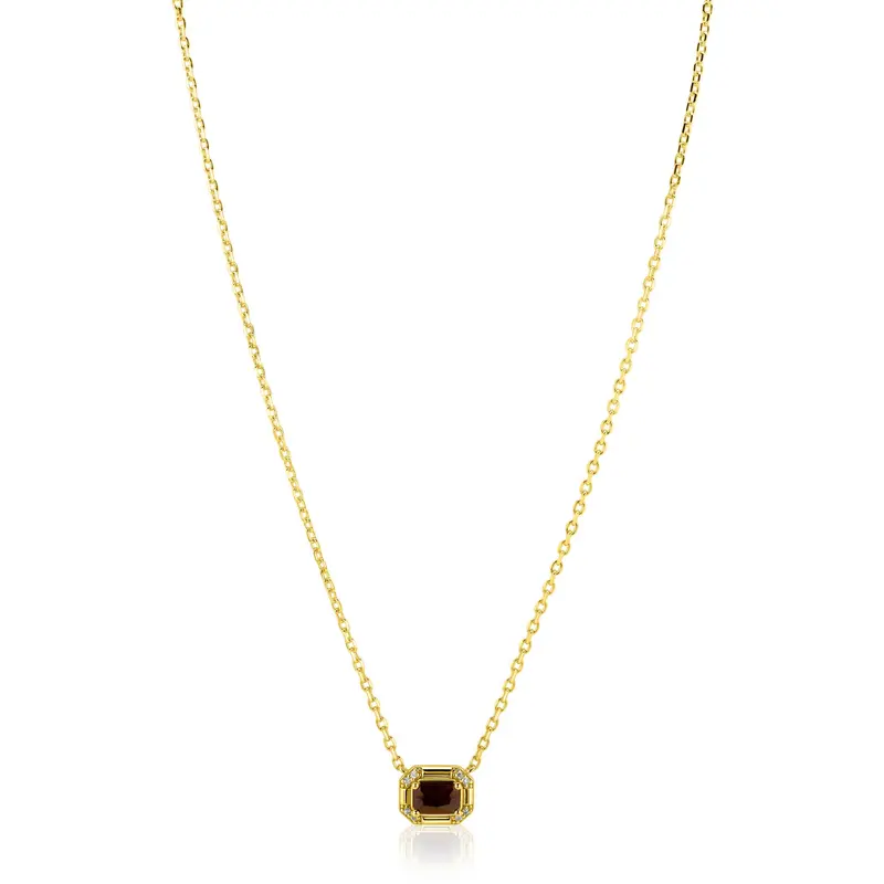 ZINZI Verguld Zilveren Ketting met Bruine Zirkonia ZIC2803