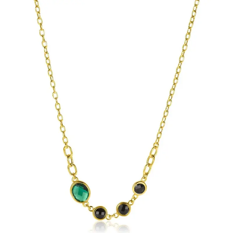 ZINZI Verguld Zilveren Ketting met Kleursteen ZIC2389