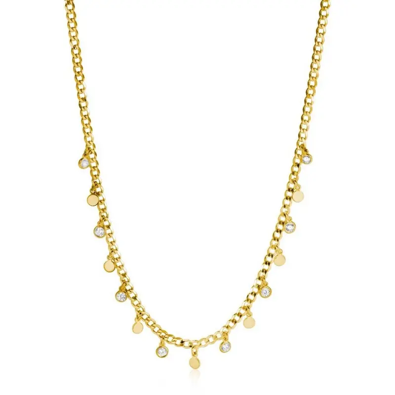 ZINZI Verguld Zilveren Ketting met Witte Zirkonia ZIC2349Y