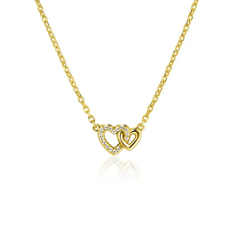 ZINZI Verguld Zilveren Ketting met Witte Zirkonia ZIC2493Y