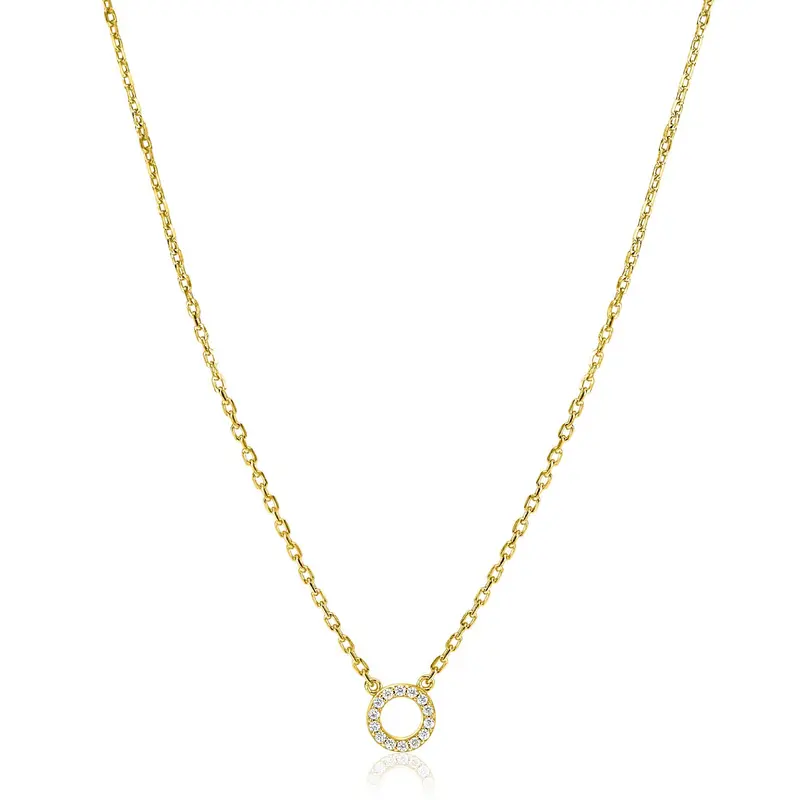 ZINZI Verguld Zilveren Ketting met Witte Zirkonia ZIC2550Y