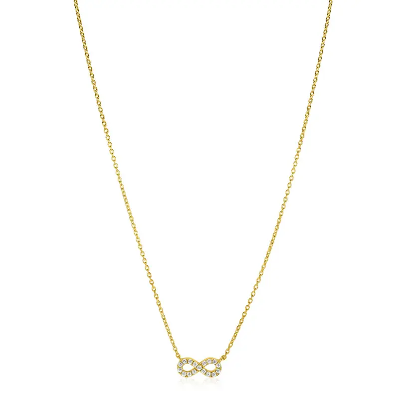 ZINZI Verguld Zilveren Ketting met Witte Zirkonia ZIC2597Y