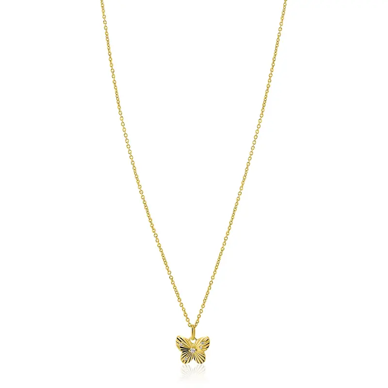 ZINZI Verguld Zilveren Ketting met Witte Zirkonia ZIC2742