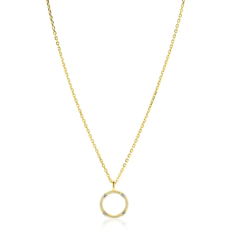 ZINZI Verguld Zilveren Ketting met Witte Zirkonia ZIC2814