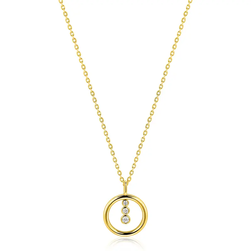 ZINZI Verguld Zilveren Ketting met Witte Zirkonia ZIC2820Y