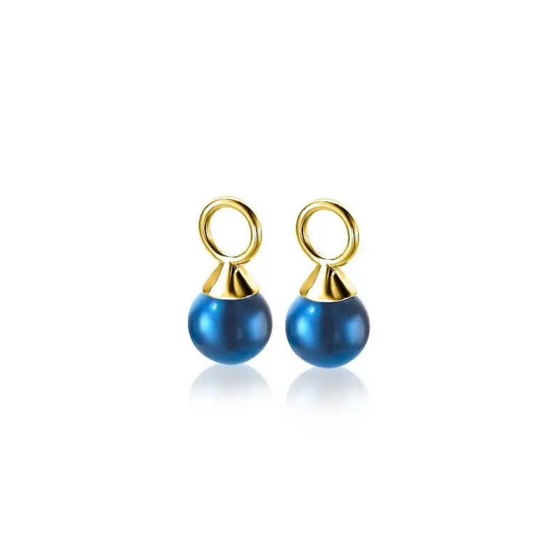 ZINZI Verguld Zilveren Oorbedels met Blauwe Parel ZICH1749BG