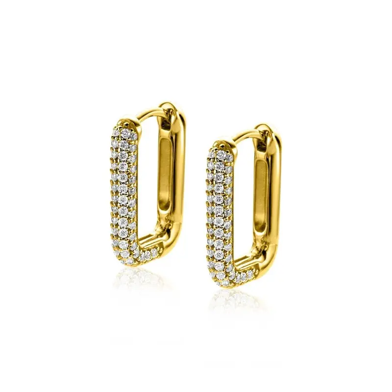 ZINZI Verguld Zilveren Oorbellen met Witte Zirkonia ZIO2222Y