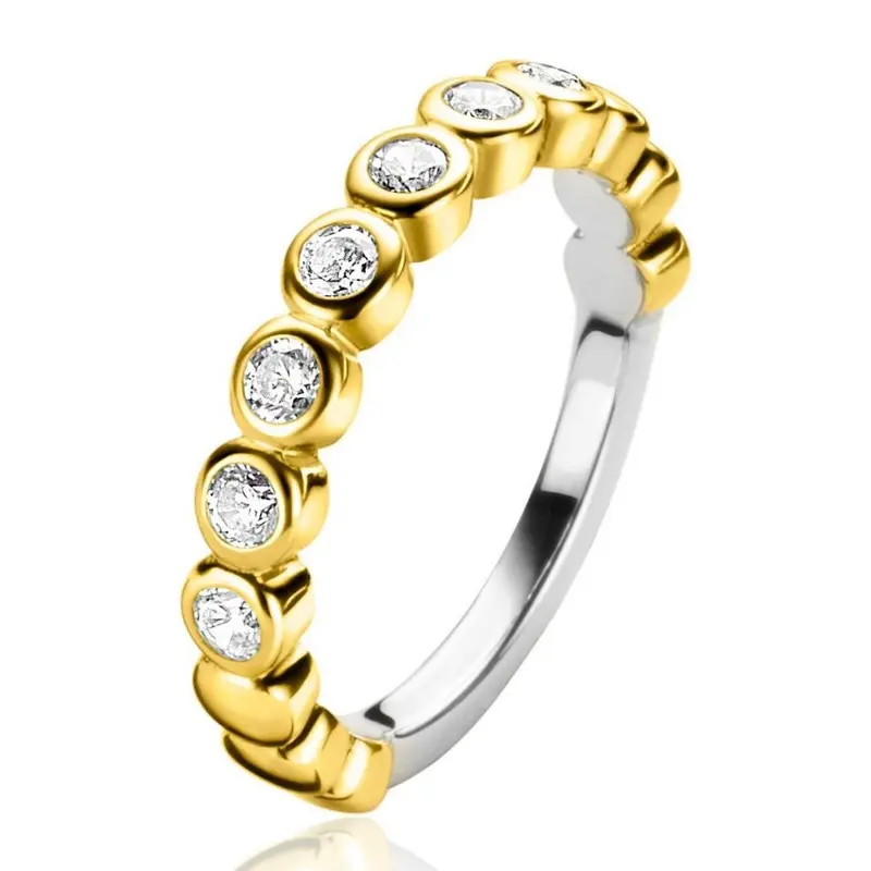 ZINZI Verguld Zilveren Ring met Witte Zirkonia ZIR1311Y