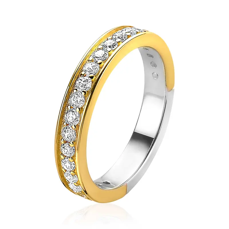 ZINZI Verguld Zilveren Ring met Witte Zirkonia ZIR2050Y