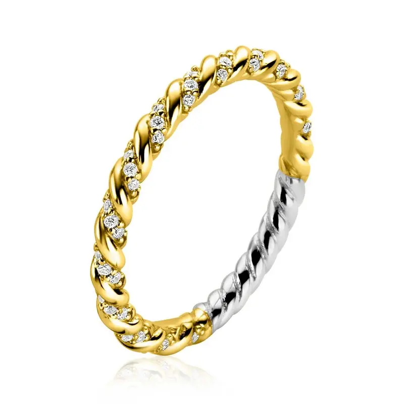 ZINZI Verguld Zilveren Ring met Witte Zirkonia ZIR2320Y