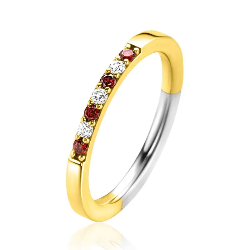 ZINZI Verguld Zilveren Ring met Witte Zirkonia ZIR2558