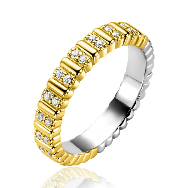 ZINZI Verguld Zilveren Ring met Witte Zirkonia ZIR2686Y