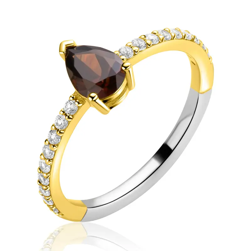 ZINZI Verguld Zilveren Ring met Witte Zirkonia ZIR2804