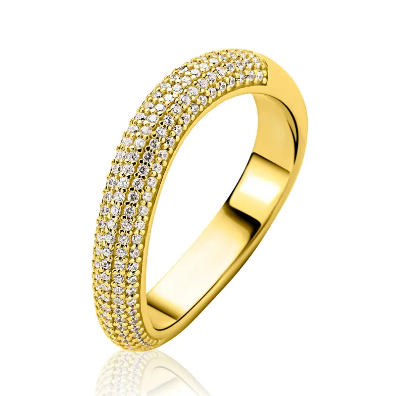 ZINZI Verguld Zilveren Ring met Witte Zirkonia ZIR2883Y