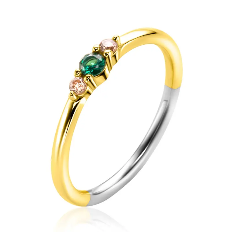 ZINZI Verguld Zilveren Ring met Zirkonia ZIR2562