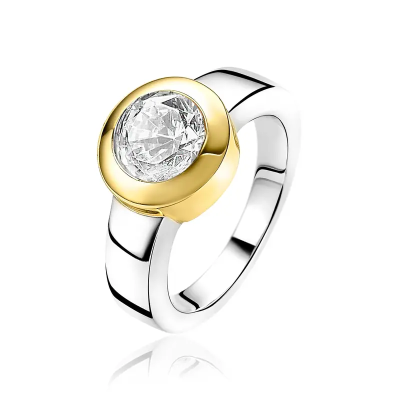 ZINZI Verguld Zilveren Ring ZIR2