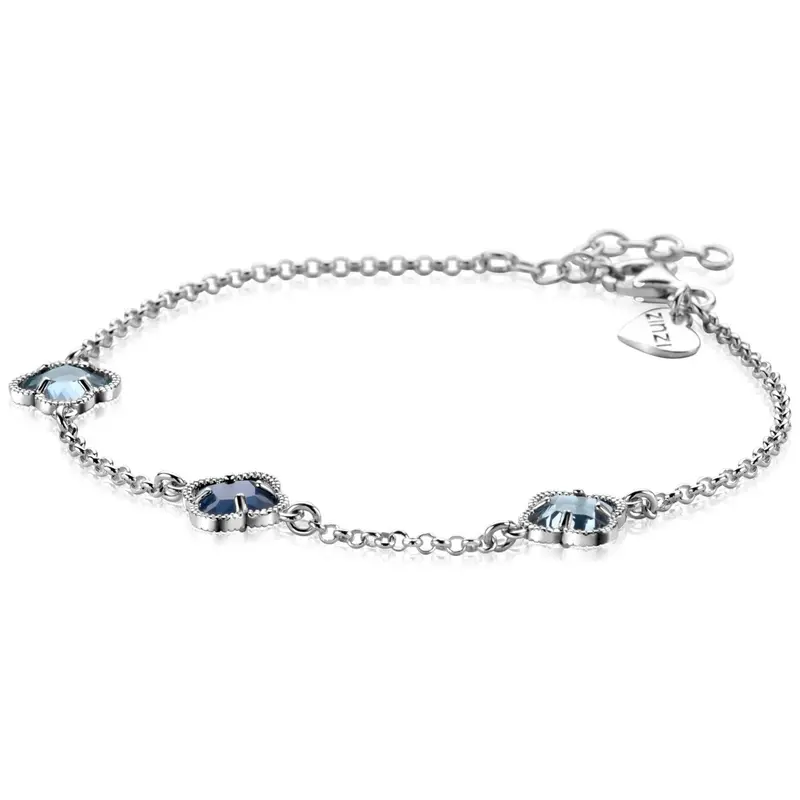ZINZI Zilveren Armband met Blauwe Zirkonia ZIA2659