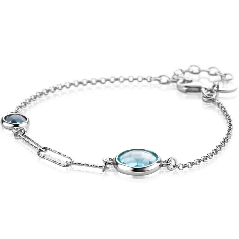 ZINZI Zilveren Armband met Blauwe Zirkonia ZIA2660