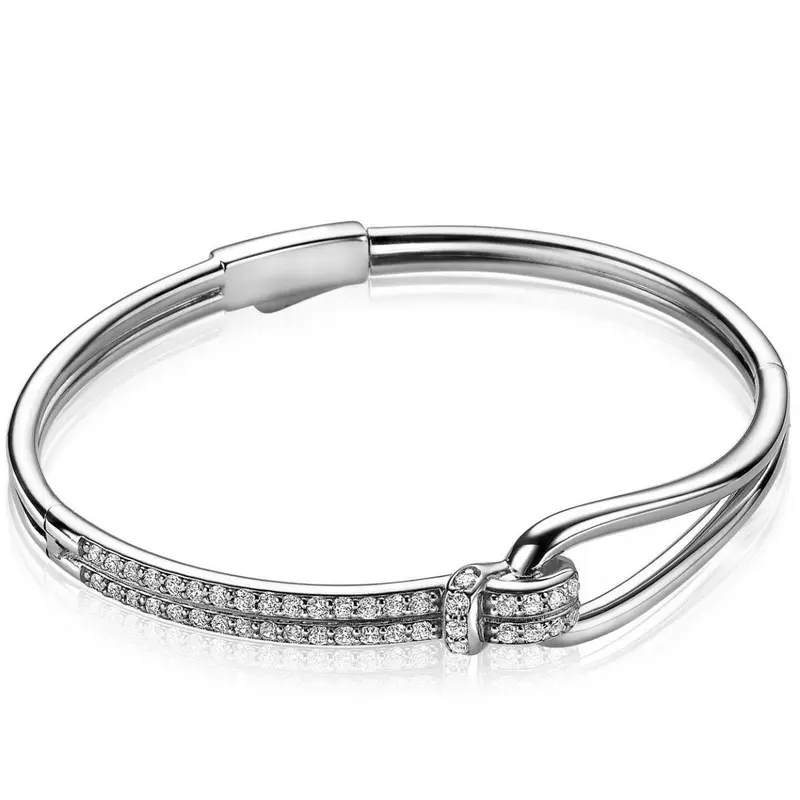 ZINZI Zilveren Armband met Witte Zirkonia MVA19