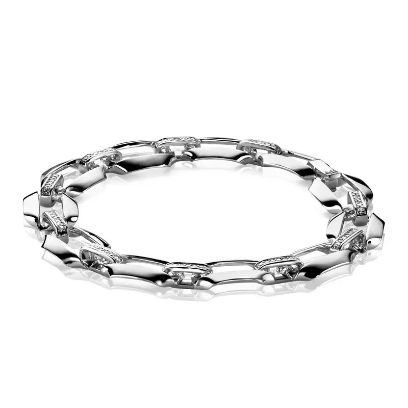 ZINZI Zilveren Armband met Witte Zirkonia MVA2