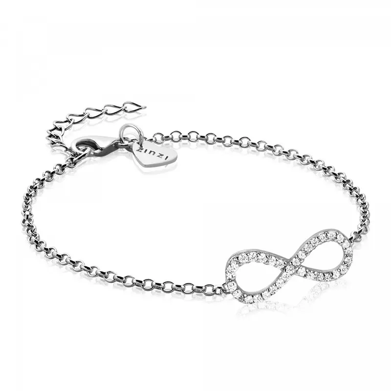 ZINZI Zilveren Armband met Witte Zirkonia ZIA1065