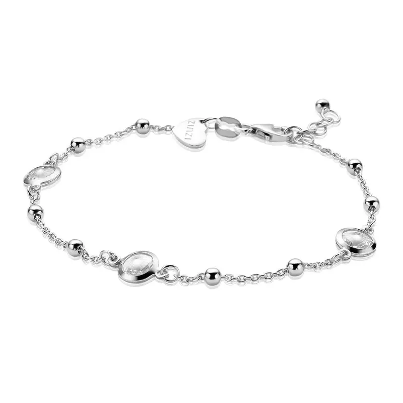 ZINZI Zilveren Armband met Witte Zirkonia ZIA1550