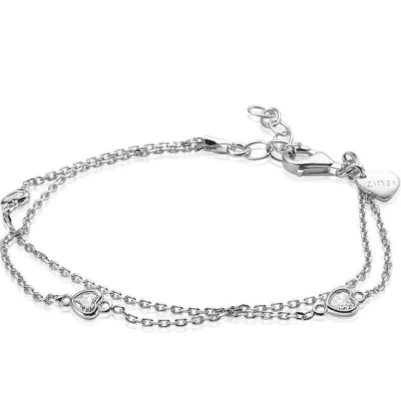 ZINZI Zilveren Armband met Witte Zirkonia ZIA1721