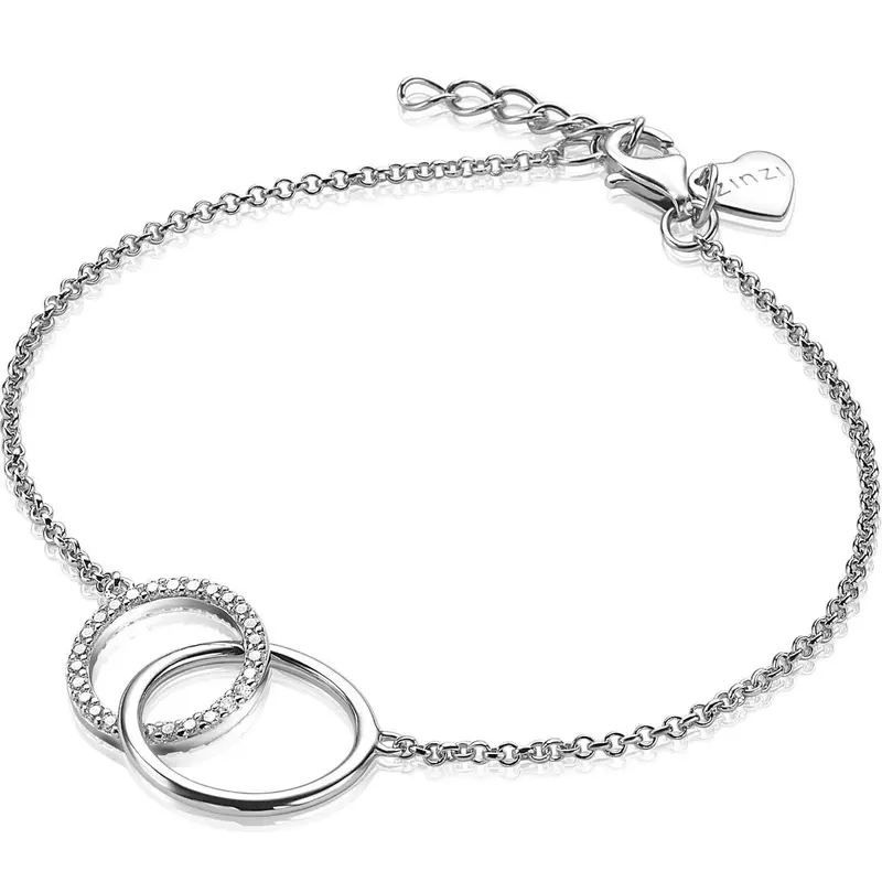 ZINZI Zilveren Armband met Witte Zirkonia ZIA1743