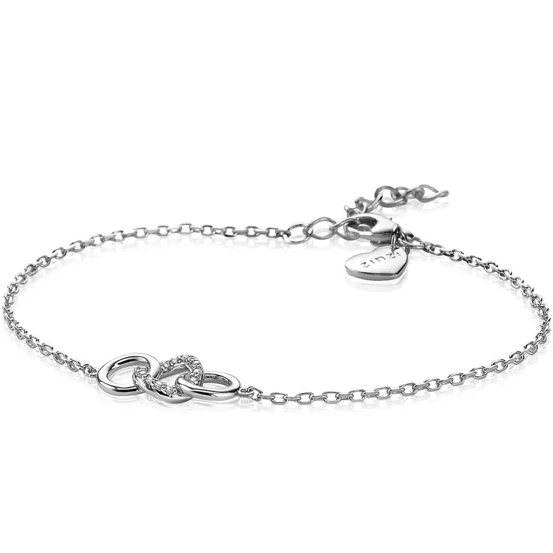 ZINZI Zilveren Armband met Witte Zirkonia ZIA2045