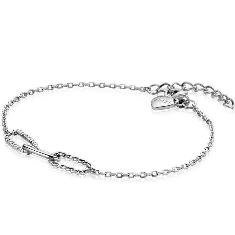 ZINZI Zilveren Armband met Witte Zirkonia ZIA2330