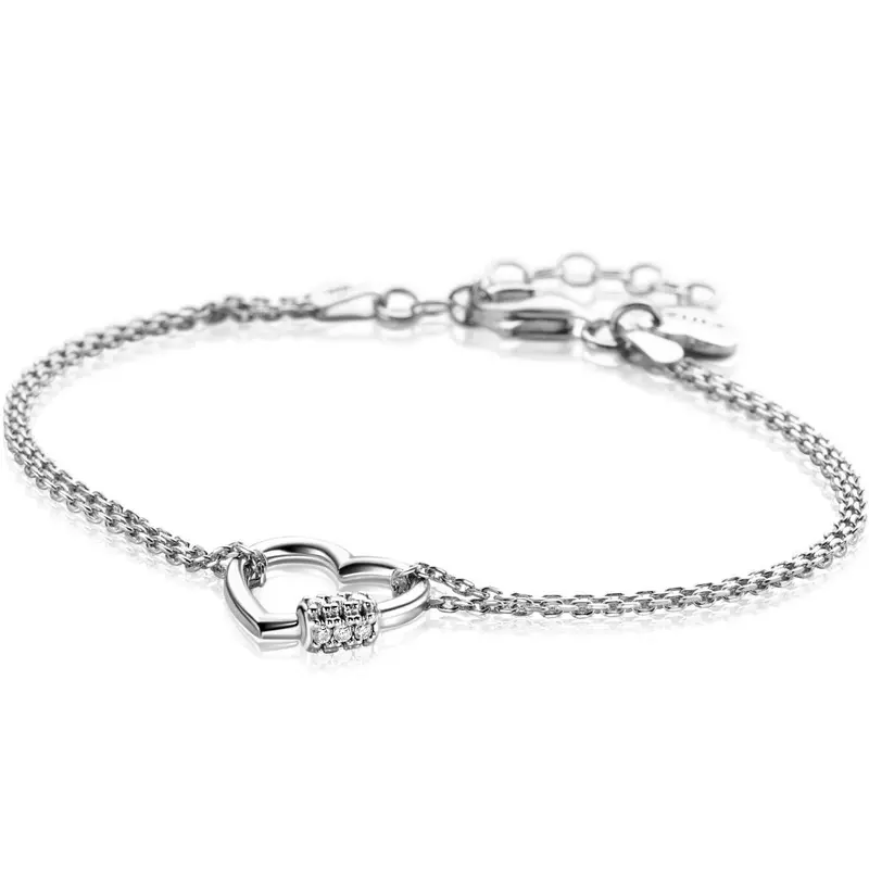 ZINZI Zilveren Armband met Witte Zirkonia ZIA2507