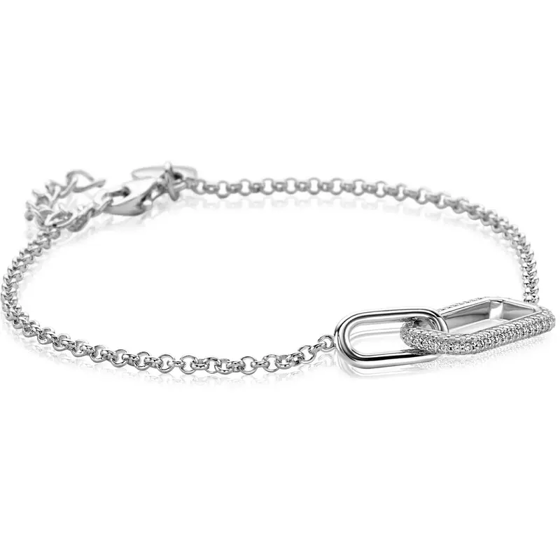 ZINZI Zilveren Armband met Witte Zirkonia ZIA2551