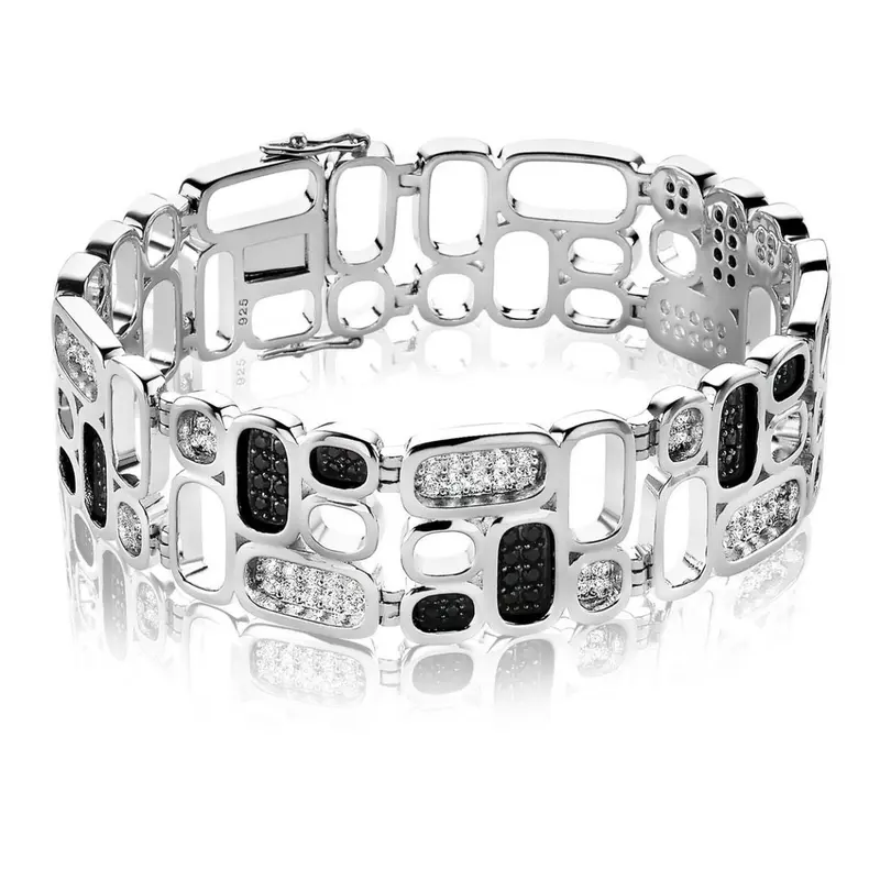 ZINZI Zilveren Armband met Zwarte Zirkonia MVA3Z