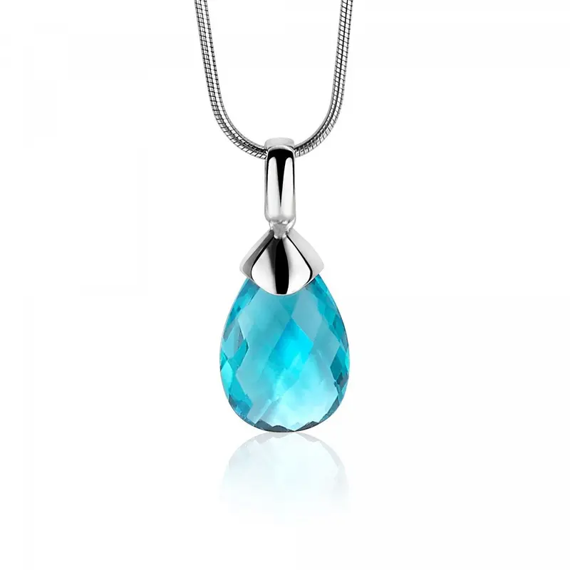 ZINZI Zilveren Hanger met Blauwe Zirkonia ZIH1171T