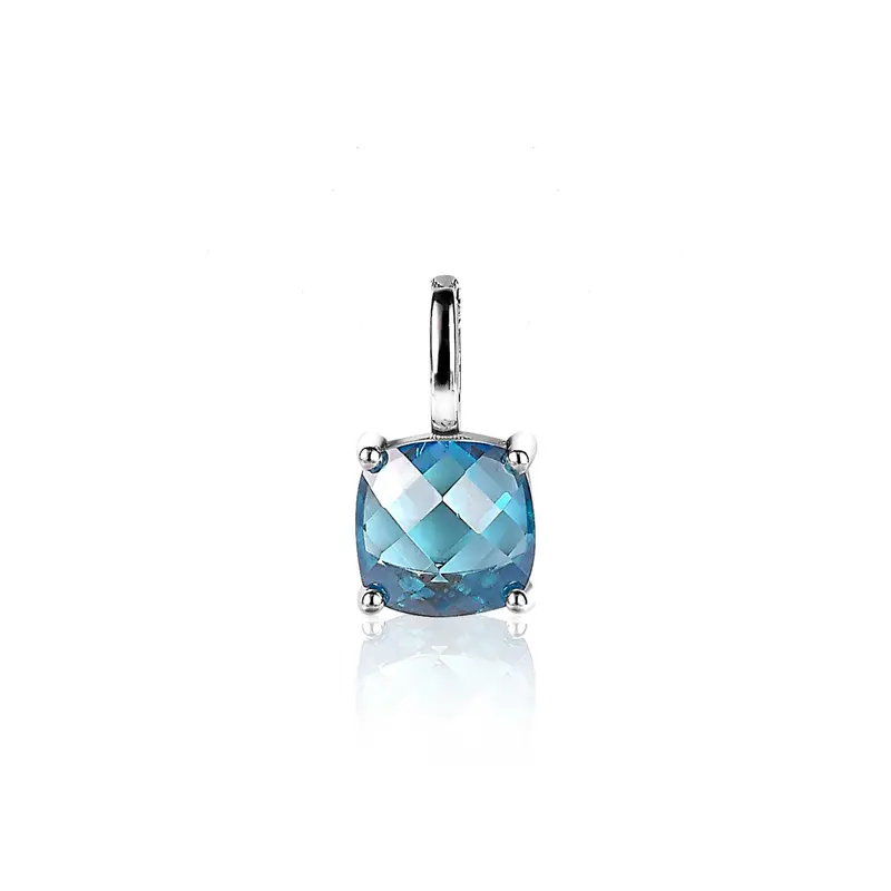 ZINZI Zilveren Hanger met Blauwe Zirkonia ZIH2073T