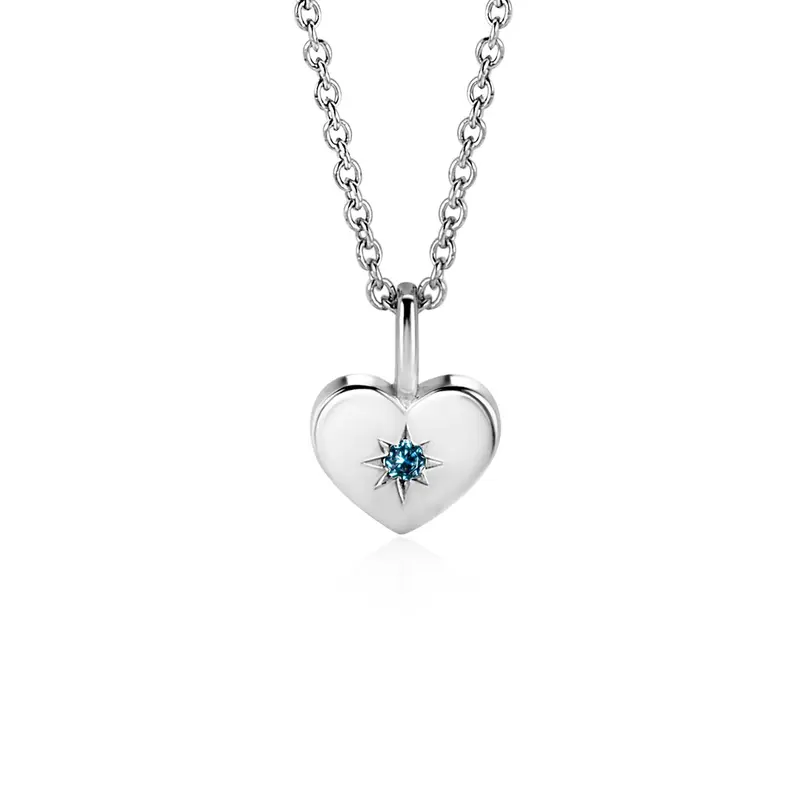 ZINZI Zilveren Hanger met Blauwe Zirkonia ZIHZ-DEC