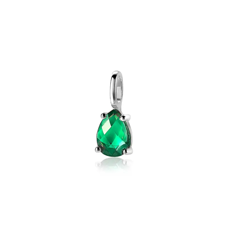 ZINZI Zilveren Hanger met Groene Zirkonia ZIH2070GR