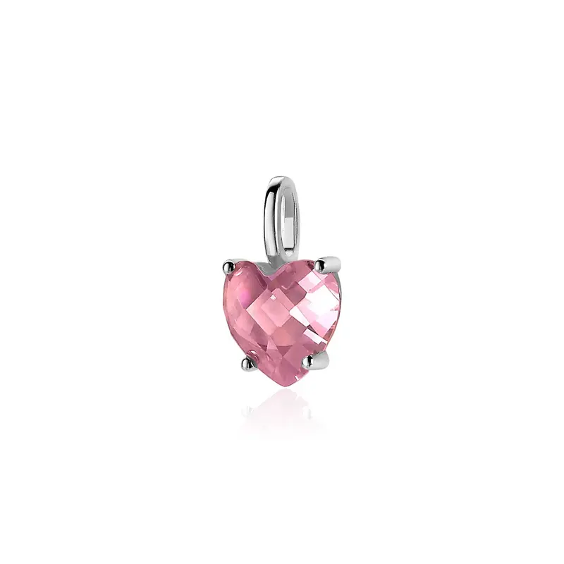 ZINZI Zilveren Hanger met Roze Zirkonia ZIH2071R