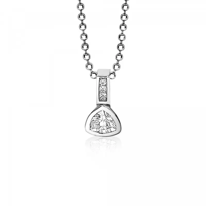 ZINZI Zilveren Hanger met Witte Zirkonia ZIH1663