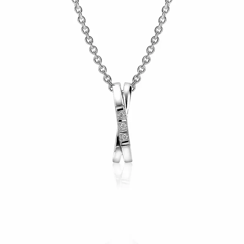 ZINZI Zilveren Hanger met Witte Zirkonia ZIH2039